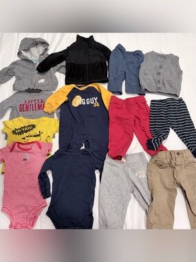 Carter’s Baby Boy Clothing Bundle 6-9 Months 13 Pieces + Place Fleece Jacket